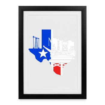Oil Rig Oil Field - Framed poster (27 × 37 cm) - black - Front