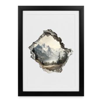Randonnée en montagne - Affiche encadrée (27 × 37 cm) - noir - Devant