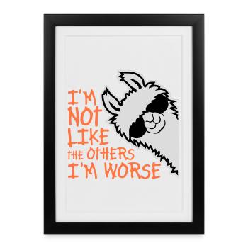 Lunettes de soleil Lama Pas Comme les Autres, Je suis Pire - Affiche encadrée (27 × 37 cm) - noir - Devant