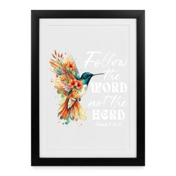 Suivez Le Mot Pas Le Troupeau Colibri - Affiche encadrée (27 × 37 cm) - noir - Devant