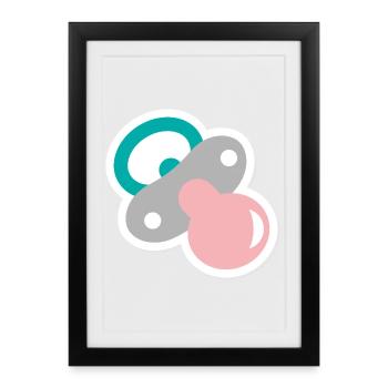 Sucette - Affiche encadrée (27 × 37 cm) - noir - Devant