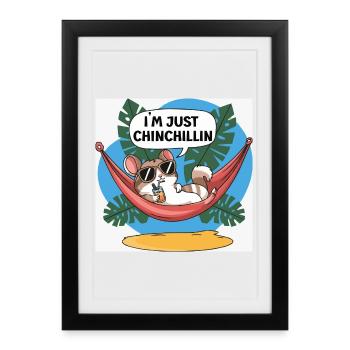 Chinchillin Hammock Tropical Chill - Framed poster (27 × 37 cm) - black - Front