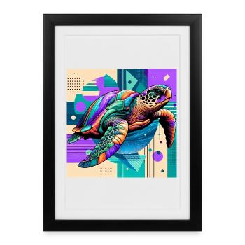 turtle - Framed poster (27 × 37 cm) - black - Front