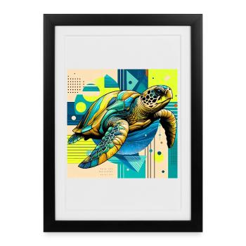 turtle - Framed poster (27 × 37 cm) - black - Front