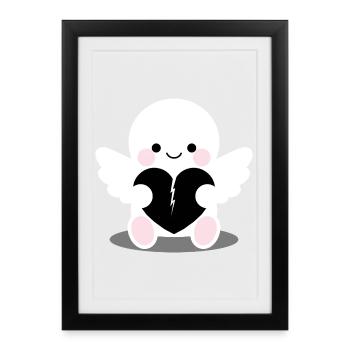 Broken_Angel_Plush_Dark_Cute - Affiche encadrée (27 × 37 cm) - noir - Devant