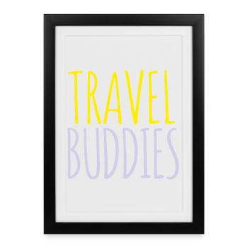 Amis de voyage - Affiche encadrée (27 × 37 cm) - noir - Devant