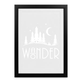 Wander Forest Night Silhouette - Framed poster (27 × 37 cm) - black - Front