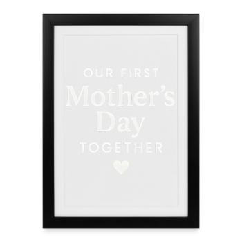 Erster Muttertag Mama Baby Geschenkidee Familie - Gerahmtes Poster (27 × 37 cm) - Schwarz - Vorne