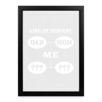 Line of Descent Mom Dad Me Shirt - Framed poster (27 × 37 cm) - black - Front