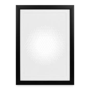 Mosaïque circulaire en demi-tons - Affiche encadrée (27 × 37 cm) - noir - Devant