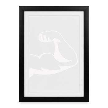 Powerful biceps silhouette - Framed poster (27 × 37 cm) - black - Front