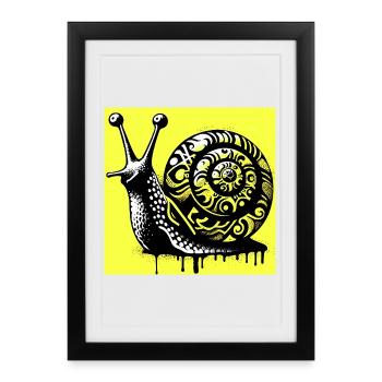 Snail - Framed poster (27 × 37 cm) - black - Front