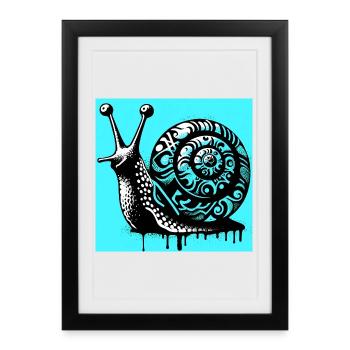 Snail - Framed poster (27 × 37 cm) - black - Front