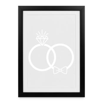 Wedding Rings Rings - Framed poster (27 × 37 cm) - black - Front