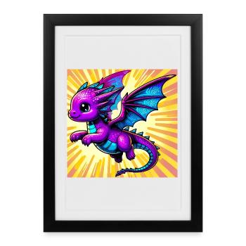 dragon - Framed poster (27 × 37 cm) - black - Front