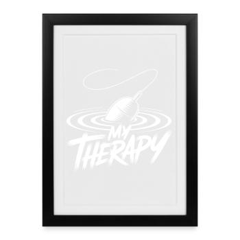 Fishing Therapy - Framed poster (27 × 37 cm) - black - Front