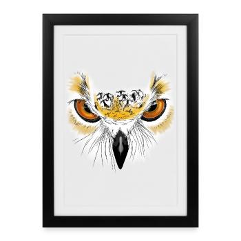 Eulenblick Goldaugen - Affiche encadrée (27 × 37 cm) - noir - Devant