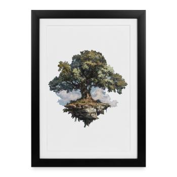 Arbre - Affiche encadrée (27 × 37 cm) - noir - Devant