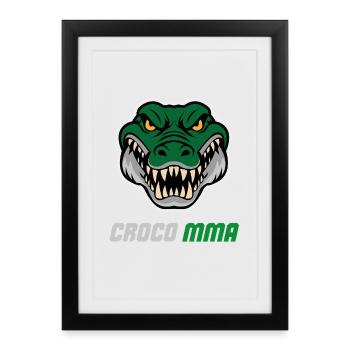 Crocodile MMA Fighter Sauvage Gym Beast - Affiche encadrée (27 × 37 cm) - noir - Devant