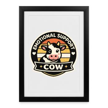 Vache chanceuse - Affiche encadrée (27 × 37 cm) - noir - Devant