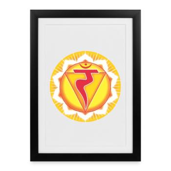 Chakra du nombril Manipura - Affiche encadrée (27 × 37 cm) - noir - Devant