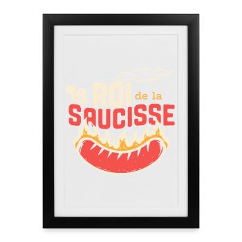 Le Roi de la Saucisse - Affiche encadrée (27 × 37 cm) - noir - Devant