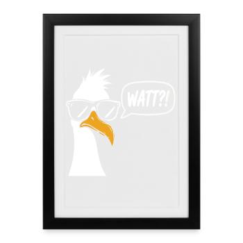 Lunettes de soleil Mouette avec Watt ?! - Affiche encadrée (27 × 37 cm) - noir - Devant