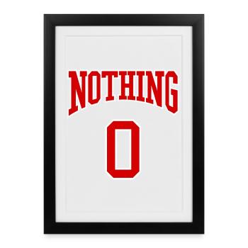 Retro College Red White Black Nothing Zero Sport - Framed poster (27 × 37 cm) - black - Front