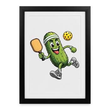 Pickle Playing Pickleball Paddle Sport - Gerahmtes Poster (27 × 37 cm) - Schwarz - Vorne