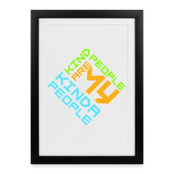 Les gens gentils sont mon genre de gentillesse - Affiche encadrée (27 × 37 cm) - noir - Devant