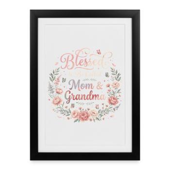 Mom & Grandma | Mom and Grandma Gift - Framed poster (27 × 37 cm) - black - Front