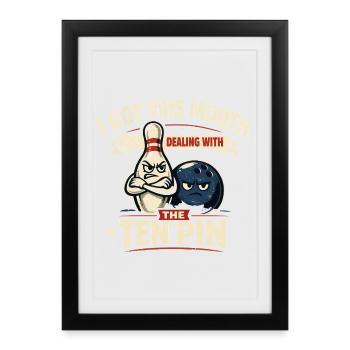 Bowling Humor Funny Player Sports Gift - Framed poster (27 × 37 cm) - black - Front