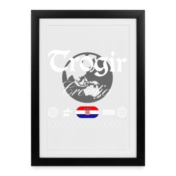 Trogir Croatia Streetwear Travel Souvenir - Framed poster (27 × 37 cm) - black - Front