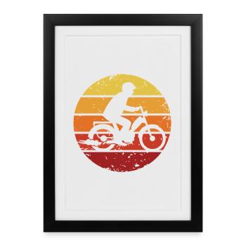 Moped Moped Scooter Moped Driver Moped Scooter - Framed poster (27 × 37 cm) - black - Front