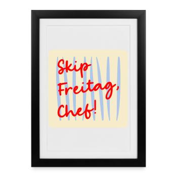 Freitag Arbeitsfrei Wochenende - Gerahmtes Poster (27 × 37 cm) - Schwarz - Vorne