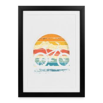 Style rétro du VTT - Affiche encadrée (27 × 37 cm) - noir - Devant