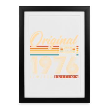 50 ans 50 ans 1976 Vintage Né - Affiche encadrée (27 × 37 cm) - noir - Devant