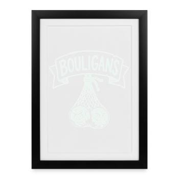 Chapeau de boule, tablier de boule, short de boule, polo - Affiche encadrée (27 × 37 cm) - noir - Devant