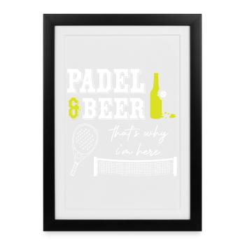 Padel_And_Beer - Framed poster (27 × 37 cm) - black - Front