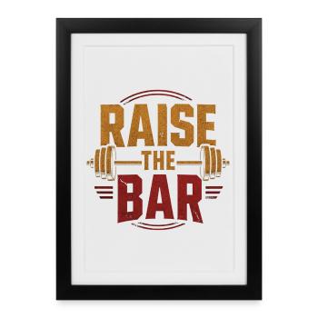 Motivation à la barre avec haltère dans la salle de sport - Affiche encadrée (27 × 37 cm) - noir - Devant