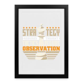 Chess Chess Player Chessboard - Framed poster (27 × 37 cm) - black - Front