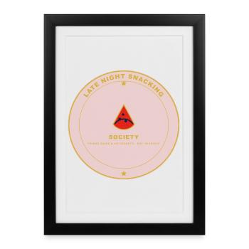 Midnight Snack Society Pink - Framed poster (27 × 37 cm) - black - Front