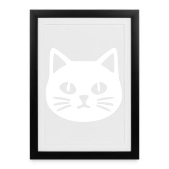 Cat Face Cat - Framed poster (27 × 37 cm) - black - Front