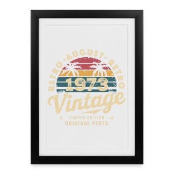 Vintage August 1973 Birthday August 1973 Mountain - Framed poster (27 × 37 cm) - black - Front