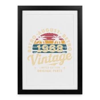 Vintage August 1968 Birthday August 1968 Mountain - Framed poster (27 × 37 cm) - black - Front