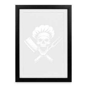 Cooking Skull - Framed poster (27 × 37 cm) - black - Front
