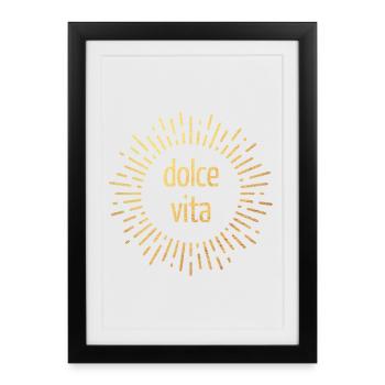 Dolce Vita Luxus Sonne exklusiv Lebensfreude Party - Gerahmtes Poster (27 × 37 cm) - Schwarz - Vorne
