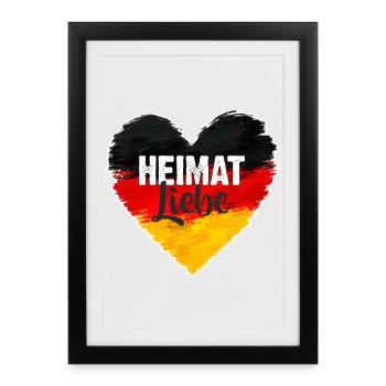 Heimatliebe - Gerahmtes Poster (27 × 37 cm) - Schwarz - Vorne