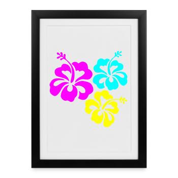 Hibiskus Hibiskusblüte hibiscus - Framed poster (27 × 37 cm) - black - Front