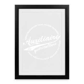 Auxiliaire de puériculture - Affiche encadrée (27 × 37 cm) - noir - Devant